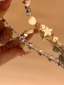 1pc "Galactic Explorer" Handmade Pluto Planet Theme Bracelet, Suitable For Women Daily Wear - Star - View 4