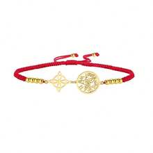 TEAMER 1 件男女不锈钢神秘女巫结空心星形吊坠可调节黑红绳手链，幸运礼物 - 時尚系列 - 查看 11