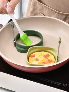 硅胶煎蛋圈，不粘煎蛋模具，硅胶松饼圈模具，煎出完美鸡蛋，耐热，适用于煎蛋、制作松饼、煎饼、早餐三明治、汉堡包。 - 彩色 - 查看 3