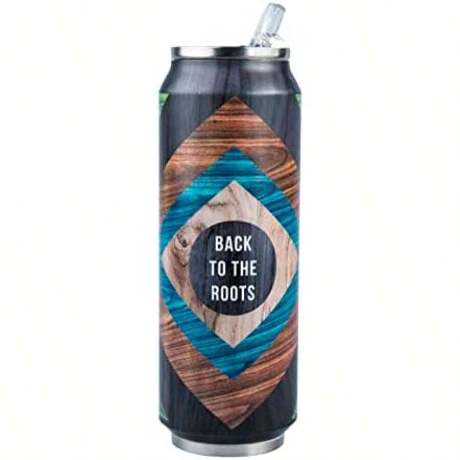 Termo de Acero Inoxidable | 700 ml | Diseño Neg GLT | Vaso Térmico con Popote | Para Bebidas Calientes o Frías | Negro| Running Decora(Roots) - Multicolor - Ver 1