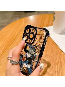 UE (DE et ES) Étui de téléphone dessin animé Anime Boys pour iPhone 16 15 14 13 12 11 Pro Max X XR XSMAX 8 7 Plus, Coque arrière transparente souple anti-chute - Argent - Voir 5
