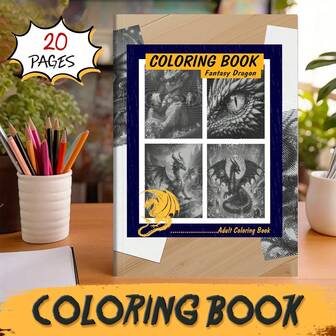 1pc Fantasy Dragon Themed Spiral Coloring Book - Mindful Art To Relax The Mind And Body, Welcoming Back To School Season, Creative Doodle Art Activity, Adult Coloring Book