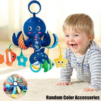 婴儿挂式推车和汽车座椅玩具，新生儿感官玩具毛绒活动玩具，适合0-12个月男婴女婴的婴儿洗礼礼物，最佳圣诞礼物，圣诞装饰品