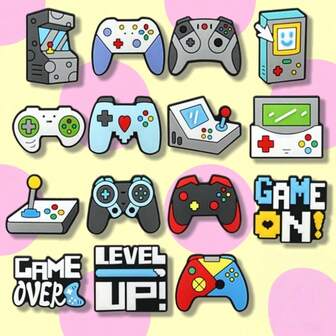 15pcs Video Game Series Accessories, For DIY Jewelry, Necklace, Earrings, Keychain, Shoes, Bags, Home Decor, Indoor/Outdoor Use, No Electricity Required, Suitable For Christmas, Easter, Thanksgiving, Gifts For Friends, Family, Classmates, Basic Beach Souvenirs