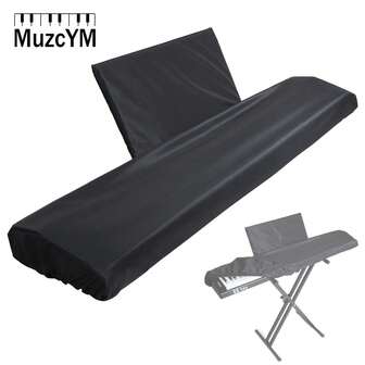 Waterproof Adjustable 88-Key Piano Keyboard Cover With Sheet Music Storage Bag - Dustproof, Durable Fabric, Elastic Edges For Secure Fit, Black, Piano Accessories