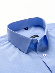 Rand paul Men's Printed Shirt Slim Fit Social Casual Versatile Elegant - Light Blue - View 2
