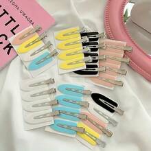 VILA 4-Piece Women's No-Slip Hair Clips – Strong Grip Seamless Hairpins In Light Colors (Yellow, Pink, Blue, Black, White, Beige, Brown, Grey, Navy) – Versatile For Updos, Braids & Daily Styling – Smooth Salon-Quality Hair Accessories - 黑色4pcs - 查看 1