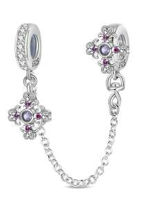 Diverse Design Chain Charm Set Silver Plated Owls, Airplanes, Roses, Heart Motifs Charm DIY Jewelry - Silver - View 15