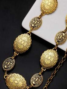 1pc Women's Fashion Metal Body Chain Belt, Vintage Bohemian , Matching Dresses And Suits,, Suitable For Women's Parties, Gatherings, Daily Wear, Music Festival, And Gifts - 金色 - 查看 7