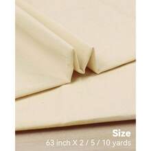 Medium Weight Cotton Muslin Fabric: 63 Inchx 2 Yards Unbleached Muslin Linen Fabric Material Sewing Material Apparel Cloth - 2 YARD + Natural - View 3