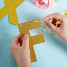 110件套DIY横幅套装，包含26个字母和多个数字，字母闪光，银色，可定制生日横幅、毕业横幅、派对悬挂横幅，适用于毕业典礼、婚礼派对、新娘送礼会、新年装饰 - 彩色 - 查看 5