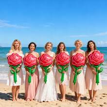 53英寸巨型玫瑰铝箔气球，适用于情人节、婚礼、订婚、周年纪念、生日、花卉主题派对装饰 - 紅色 - 查看 6