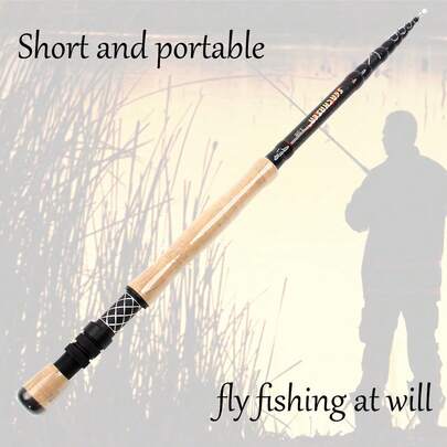 صيد السمك بالذبابة قابل للطي وللحمل، متوفر بأطوال متعددة، مصنوع من ألياف الكربون، مرن وحساس، سهل الإلقاء والصيد على مسافات طويلة، مناسب لصيد السمك في الجداول والأسماك الصغيرة، ذبابة متعدد الاستخدامات للسمك المرقط والبلاط. هدية عيد ميلاد رائعة، هدية عيد، أو هدية لشريك أو والد.