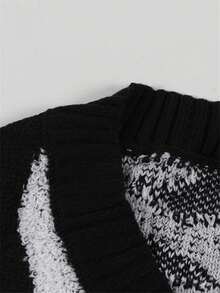 Herbst sexy gehäkelter Langarm Cardigan mit niedlichem Muster, bequem mit Knöpfen, lässige Oberbekleidung - Schwarz - Übersicht 10