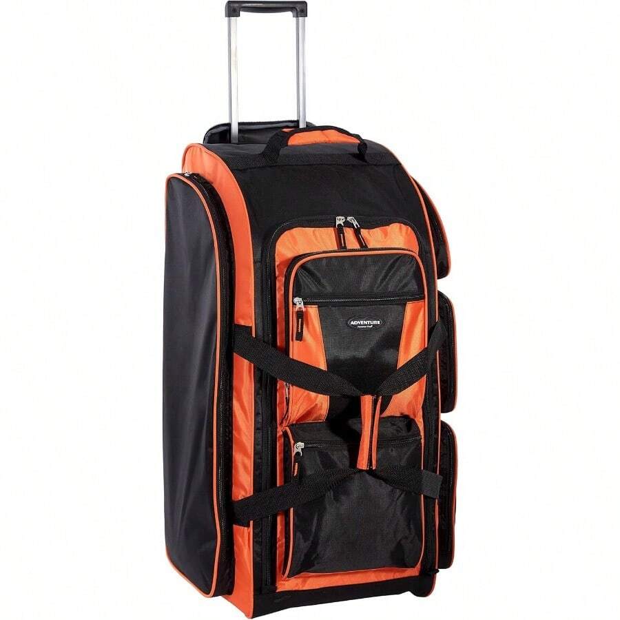 Travelers Club Xpedition 30 Inch Multi-Pocket Upright Rolling Duffel Bag - BrightOrange - View 1