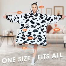 Heated Wearable Blanket Hoodie, 3 Heat Settings Oversized USB Heated Hooded Blanket Adult Without Bank, Cozy Warm Heated Hoodie Blanket Sweatshirt With Pocket And Sleeves - White-black - View 5