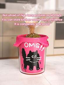 50个加厚艾草香味垃圾袋，背心式便携家用垃圾袋，可爱红猫图案，大号厨房厨余垃圾袋，经济实用清洁袋。（图案颜色随机发货。）