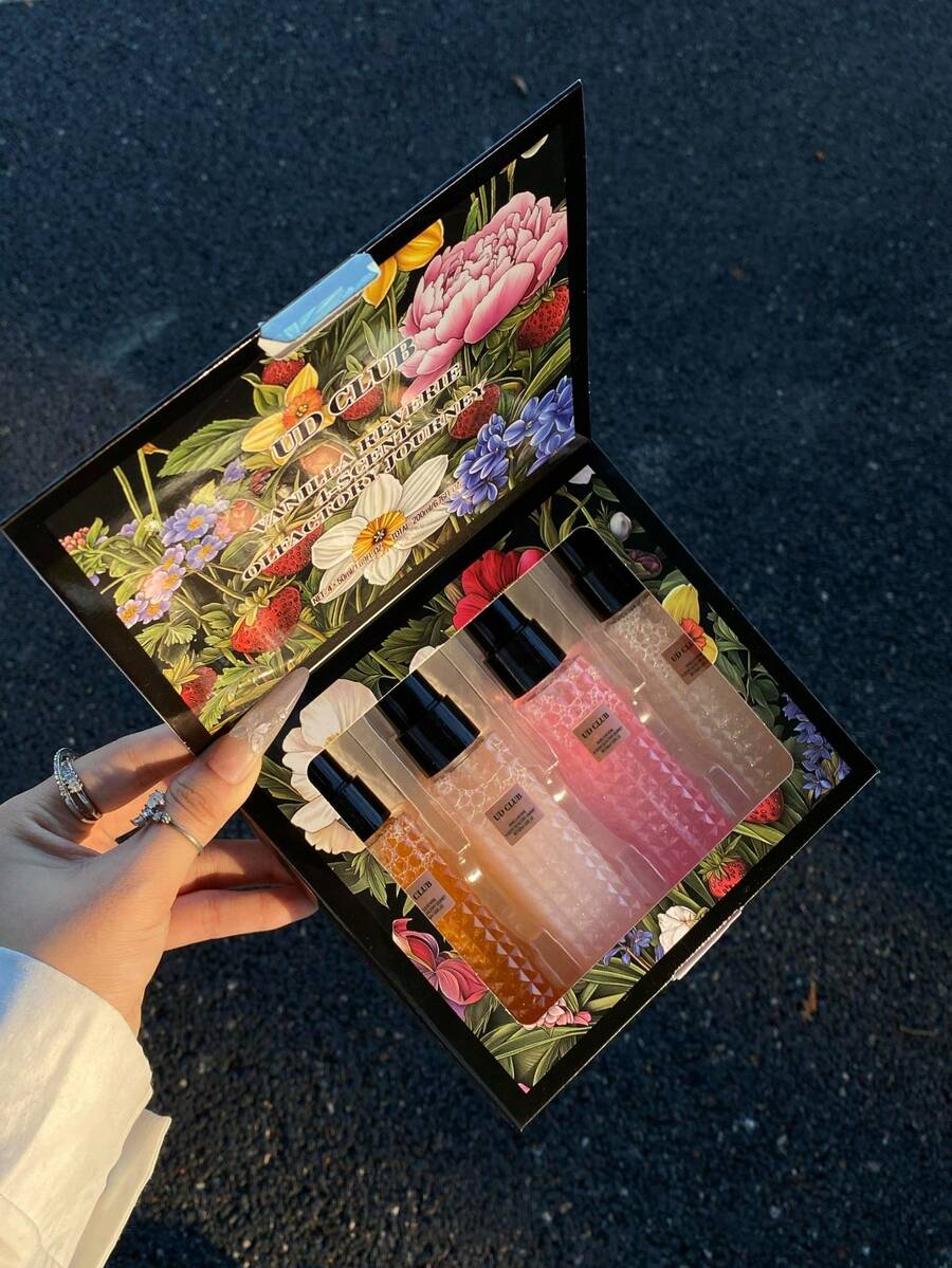 4-Piece Dreamy Floral Fragrance Spray Set, Limited Edition Aromatherapy Air Freshener, Suitable For Indoor/Outdoor, Multi-Layer Lifting Spray, Long-Lasting Natural Freshness And Charming Fragrance, Releasing Elegant Floral, Vanilla, Coconut And Chocolate Scent, An Ideal Gift For Dates, Parties, Gatherings, Travel, Holidays, Home, Hotel, Office. - Various Fragrances - View 1