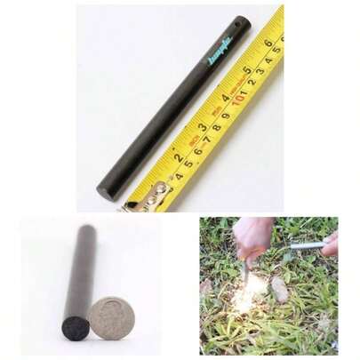 1/2 Inch X 6 Inch Large Ferro Rods Ferrocerium Rod Drilled Survival Fire Starter Flint Steel With Toggle Lanyard Hole Camping Emergency