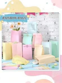 12pcs Macaron Color Kraft Paper Party Favor Bags Pastel Paper Gift Bags, Colorful Kraft Candy Bags Party Favor Bags Rainbow Goodie Bags,Color Goodie Bags Small Gift Bags With HandleWith Handles Kraft Paper BagMacaroon Color Gift Bag High-Quality Reusable Gift Bags For Birthdays, Weddings & Small Business Supplies, Small Gift Bags,Mother's Day Gifts,Gift,Bridal Shower,Graduation Season Party Supplies(Random Color) - Multicolor - View 5