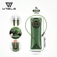WRELS 1个装 1.5/2/2.5/3升 大容量水袋 背包 PEVA水袋 骑行露营装备 适用于骑行、露营、跑步 便携式水袋