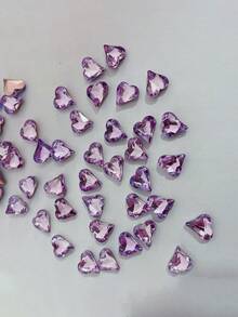 50顆 12*13mm 彩色不對稱心形 K9 玻璃水鑽，超亮美甲裝飾，DIY 美甲材料美甲用品美甲寶石美甲飾品 - 彩色 - 查看 9