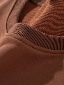 Christmas Outfit Womenchristmas Outfit WomenMen's Solid Color Pullover Sweatshirt, Casual Everyday Wear, For FallLoose And Comfortablewomen Winter Clotheswinter Clothes For Women - 棕色 - 查看 4