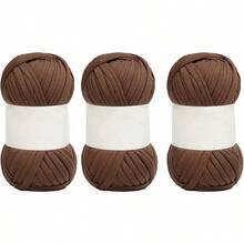 5 Uds Hilo De Espagueti 0,8 Pulgadas Alfombra De Algodón Hilo De Camiseta 25,2 Yardas Hilo De Tejer Para Mano Bolsa Manta Cojín Proyectos De Ganchillo(Caqui) - Caqui - Ver 4
