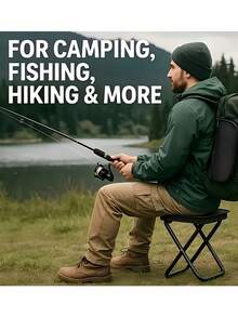 1pc/ Camping Stool,Portable Foldable Shoulder Bag Stool Adult Collapsible Chairs For Fishing Outdoor Hiking 300 LBS Load