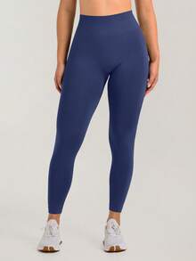 Women's Butt Lifting Tight Leggings, High Impact, Seamless Workout Tights, High Waist Tummy Control Yoga Pants - 藏蓝色 - 查看 2