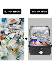 1pc Hot Selling First Aid Kit Multi-Function Multi-Pocket Storage Bag Medicine Bottle Storage Bag First Aid Medical Box Portable Medical Tool Kit Travel Medicine Bag