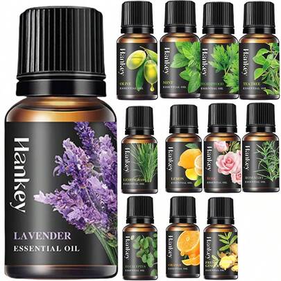 10Ml de aceite esencial de aromaterapia, adecuado para difusor, spa y humidificador. Fragancia duradera. Úselo para masajes, cuidado de la piel, cuidado corporal, cuidado facial, cuidado del cabello y las uñas, etc.