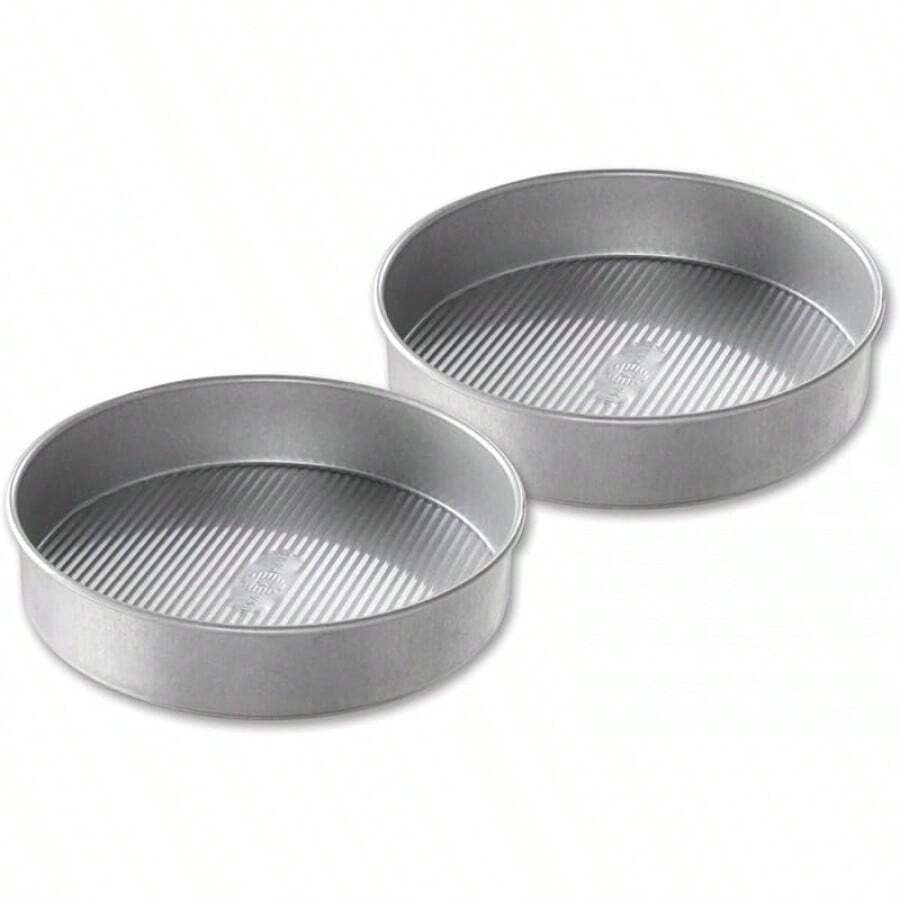 USA Pan Bakeware Molde redondo antiadherente para tartas, 8 pulgadas, acero aluminizado - 20,32 cm - Ver 1