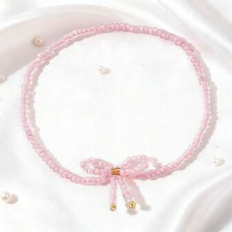 1PC Bohemian Bow Bracelet, Colorful Rice Bead Bracelet, Elastic Bracelet, Elastic Rice Bead Bracelet, Stackable Bracelet, Couple Bracelet, Sisters Bracelet, Friend Gift, Birthday Gift, Christmas Gift, Mother's Day Gift, Teacher's Day Gift, Anniversary Gift