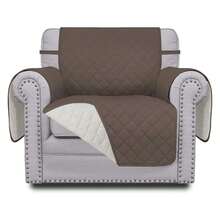 Chair Sofa Slipcover Reversible Sofa Cover Water Resistant Couch Cover Furniture Protector Cover With Elastic Straps For PetsChildren Dog Cat Chair, Taupe/Ivory - Multiwarna 1967 - View 1