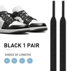 TendenciaUamGlsob - Cordones planos de algodón para zapatos deportivos de repuesto para zapatos deportivos Air  1/2/3/4/5/6/7/8Calidad premium - Negro - - Ver 3
