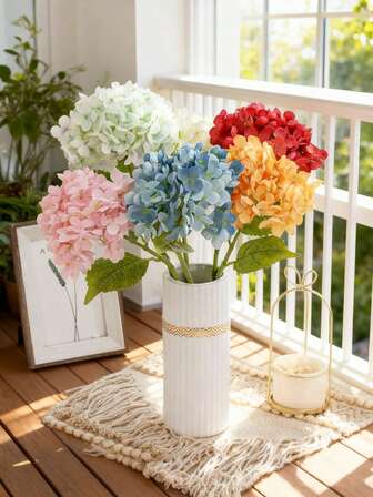 1/3 piezas Flores artificiales de hortensias de tacto real con tallos y hojas de látex, adecuadas para decoración del hogar, fiestas, arreglos florales, bodas y centros de mesa