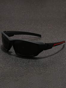 3 piezas/1 pieza Gafas deportivas de moda minimalista con marco cuadrado de PC, adecuadas para actividades al aire ciclismo