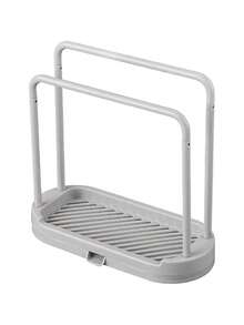 1 Pieza Bandeja De Soporte Organizador De Fregadero De Cocina Gris, Accesorios Antirrugas Para Fregadero De Cocina, Para Esponja, Paño De Cocina, Trapo, Cepillo, Soporte De Almacenamiento De Estropajo. - Gris - Ver 6
