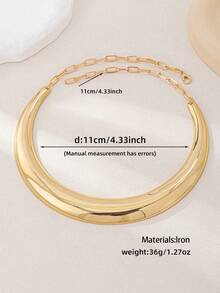 Dây chuyền choker tối giản dành cho nữ - Chất liệu: Sắt - Vàng - Xem 5