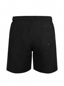 Men's Quick-Dry Beach Shorts With Drawstring, Can Be Worn In Water, Ideal For Exercise, Running, Swimming, Hot Springs, Spa, Boxer Shorts , Swim Trunks - Black - View 3