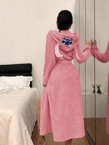 Disney 立体刺绣3D耳朵毛绒睡袍，成人秋冬家居服