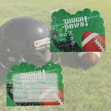 10pcs Football Themed Party Invitations, Football Birthday Party Invitations, Touchdown Invitations - Multicolor - View 2