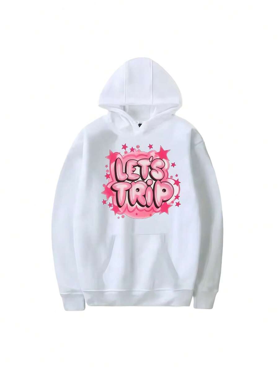 Sturniolo Triple Travel To Airbrush Women's And Men's Sweatshirts And Hooded Japanese-Style Harajuku Sweatshirts - White - View 1