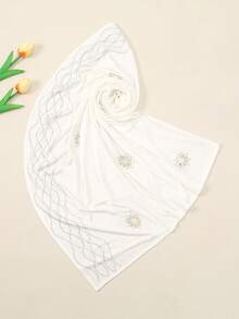 1 chiếc khăn trùm đầu Hijab bằng len Merino họa tiết hoa kim cương mới, khăn choàng thanh lịch dành cho phụ nữ Hồi giáo, mềm mại, bóng mượt, chắn gió và giữ ấm, thích hợp cho mặc hàng ngày, du lịch, dự tiệc, hoạt động ngoài trời vào mùa đông, khăn trùm đầu modal được ưa chuộng và quà tặng ngày lễ. - Nhiều màu - Xem 4