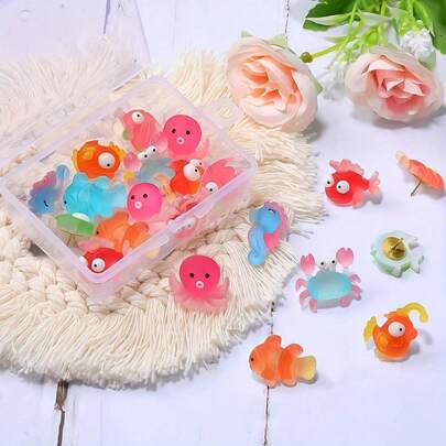 10pcs - Creative Ocean Fish Pattern Push Pin, Cute Cartoon Fish Push Pin, DIY Decorative Push Pin, Used For Decorative Tropical Fish Push Pin On Softboard, Used For Photo Wall, Map, Billboard, Cork Board