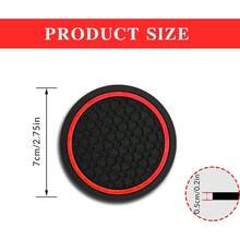 New4 posavasos para coche a prueba de polvo accesorios interiores para automóviles 2.75 pulgadas almohadillas para orejas antideslizantes para botellas de agua universales para vehículos camiones - NegroRojo - Ver 3