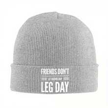 Friend Won't Let Friend Skip Leg Day Funny Gym Slogan Knitted Hat - Black Unisex Winter Hat Suitable For Bodybuilding Enthusiasts, Outdoor Casual Wear And Holiday Gifts (Halloween, Beer Festival, Graduation), Workout Accessories, Humorous Durable Knitted Hat - Black - View 8