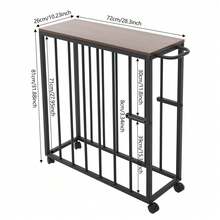 Mobile Art Drying Rack With Wheels, 2+6 Compartments Paint Drying Rack With Desktops Design, Art Canvas Storage Trolley For Painting Storage And Art Pieces Display - Black - View 8