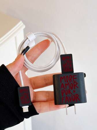 1pc Apple 20W Charger & Data Cable Protector Case, Minimalist Design, Compatible With IPhone 13/14 Plus, 15/16 Pro Max, Scratch & Bite Resistant, Suitable As Halloween Gift